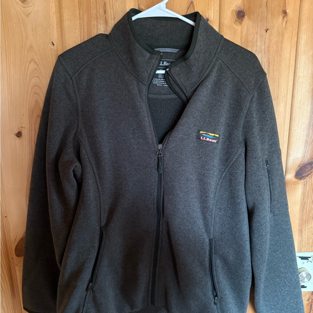 L.L. Bean Men's Charcoal Gray Full-Zip Fleece Jacket